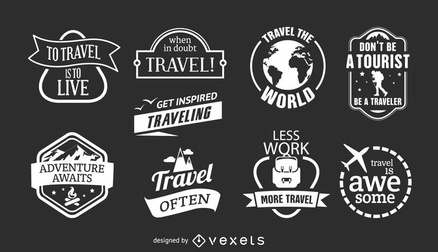 9 Travel Emblems - Vector Download