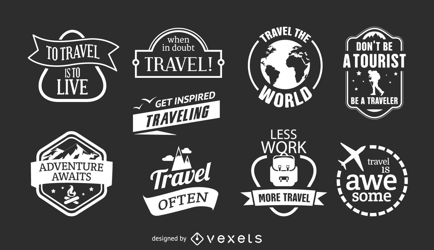 9 emblemas de viagem