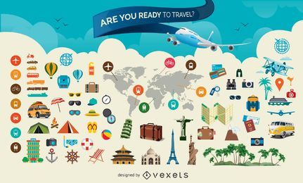 Travel large elements set Travel large elements set