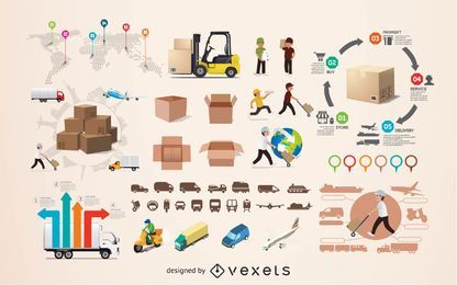 Logistics infographic elements Logistics infographic elements