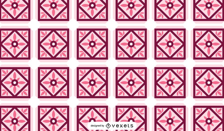 Estampado de flores de color rosa con adornos Estampado de flores de color rosa con adornos