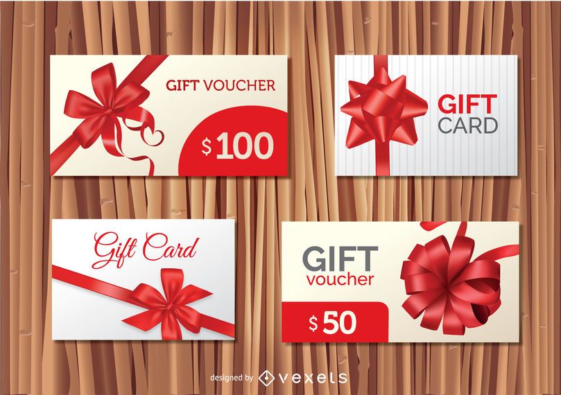 4 diseños de tarjetas de regalo 4 diseños de tarjetas de regalo