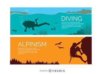 Banners de buceo y alpinismo. Banners de buceo y alpinismo.