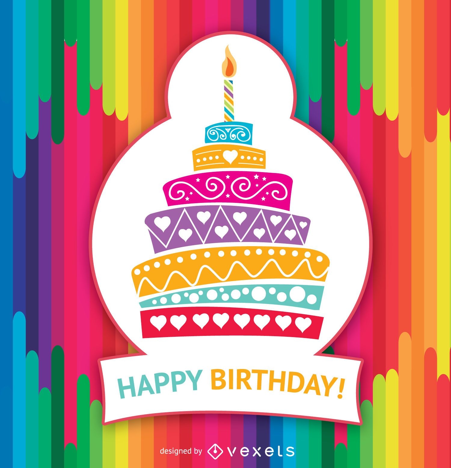 Happy Birthday colorful cake