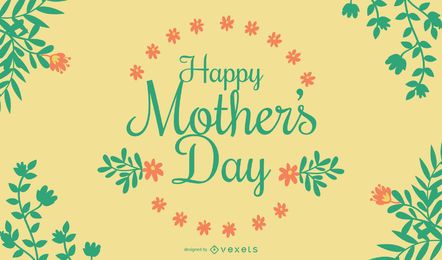 Tarjeta floral del día de la madre