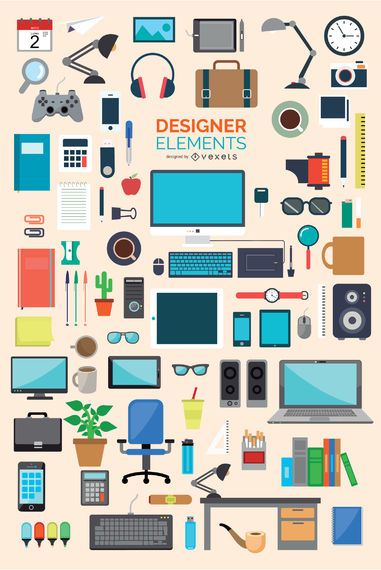 87 Office and designer icons element set 87 Office and designer icons element set