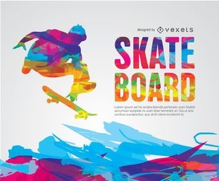 Skateboard colorful pyscodelic design