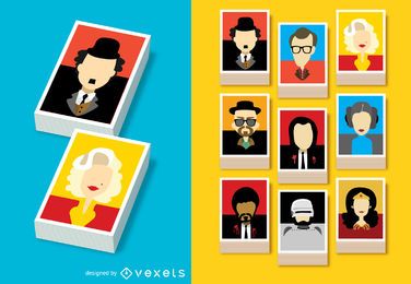 30 Famous People Avatars - Vector Download