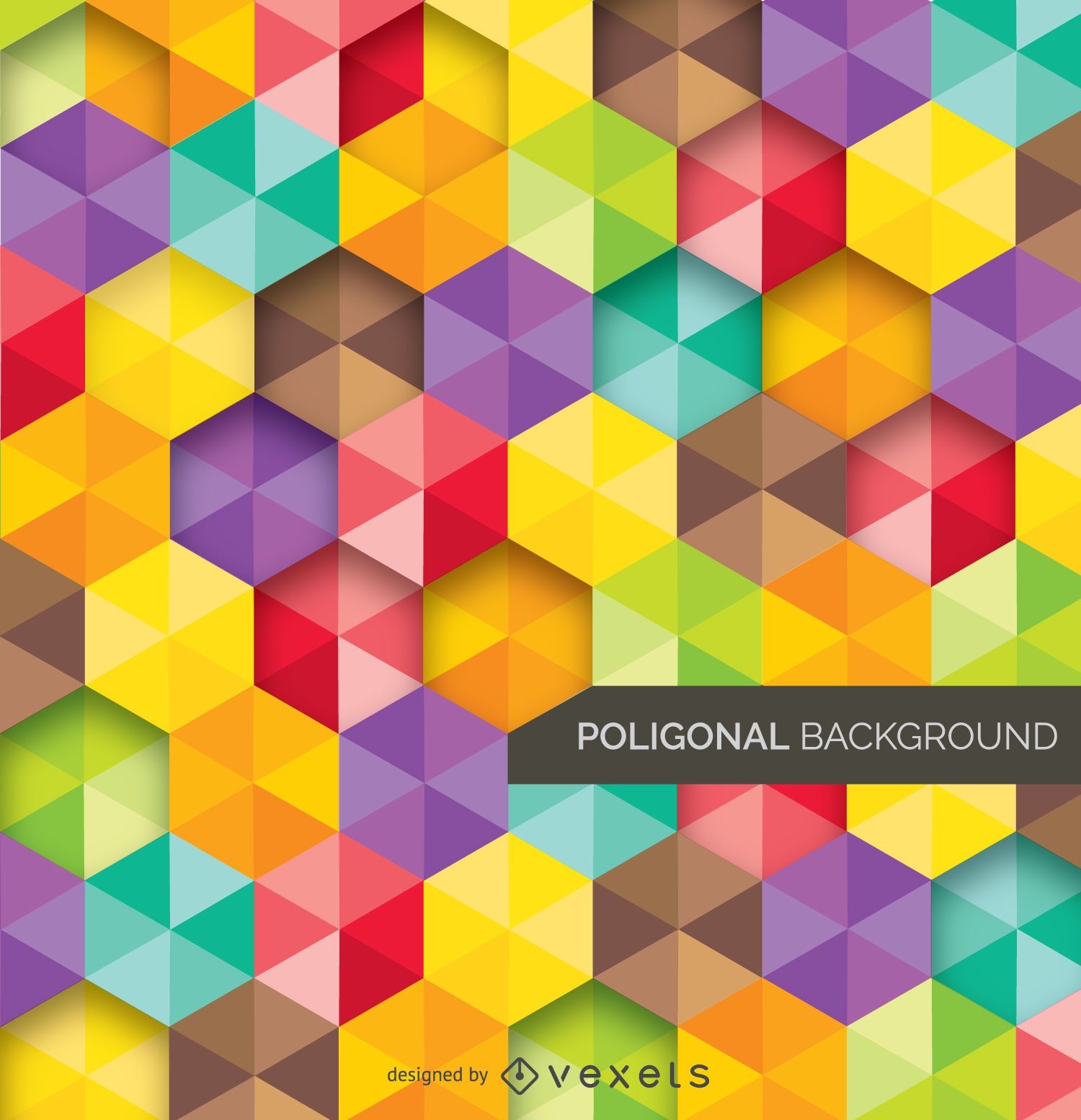 Fondo abstracto poligonal y colorido