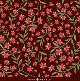Fundo floral marrom e vermelho