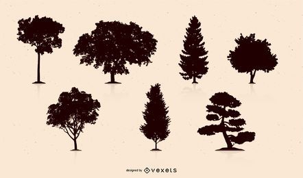 Colección de silueta de árbol