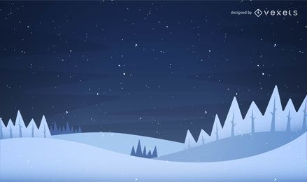 Winter starry night background