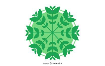 Vector Circle with Leaves