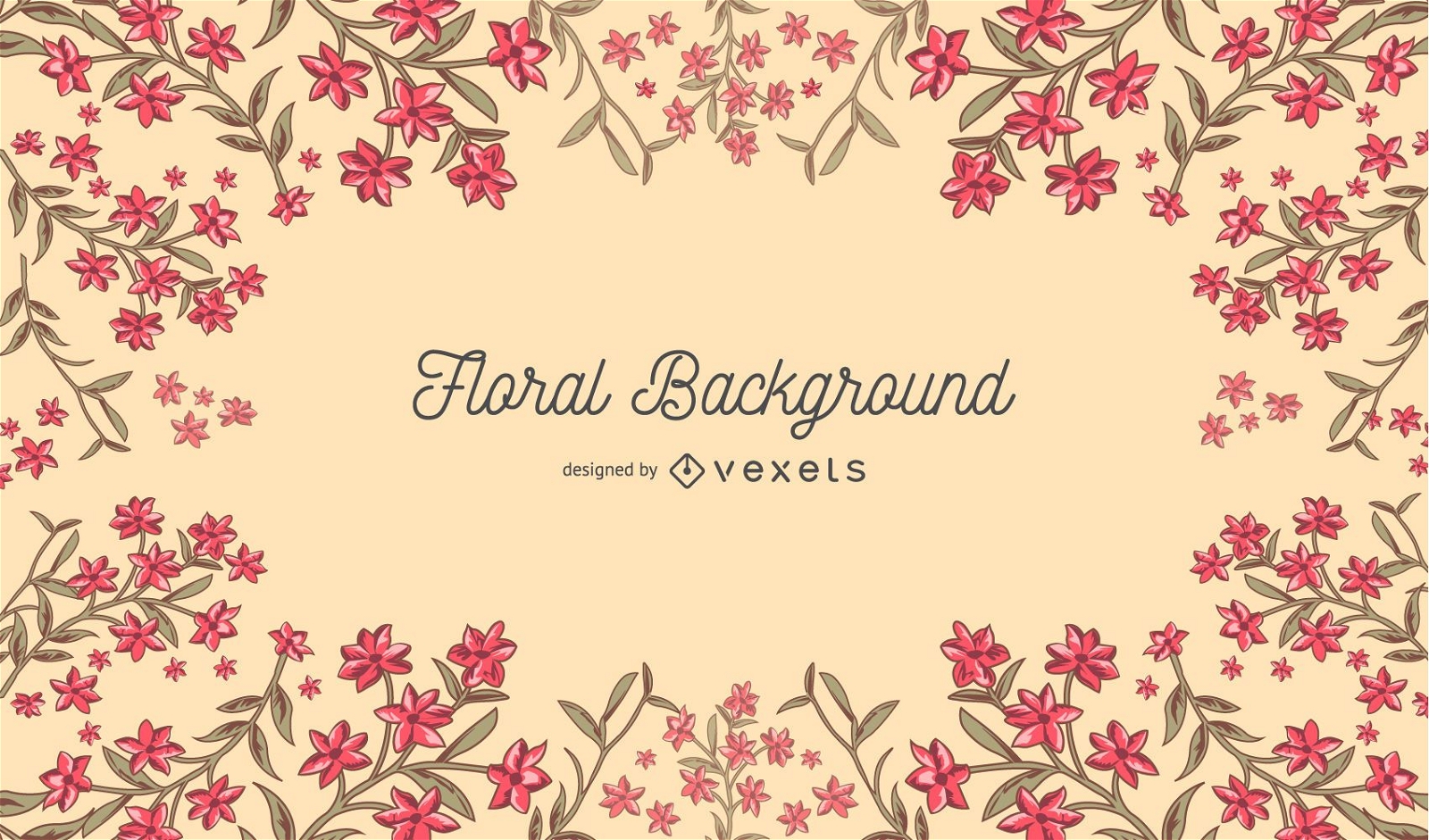 Red and yellow floral background
