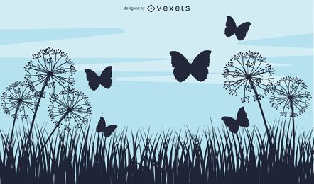 Silueta de vector de primavera