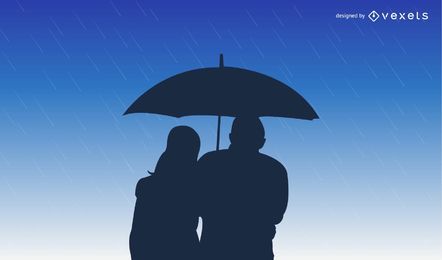 Regenschirme im Regen