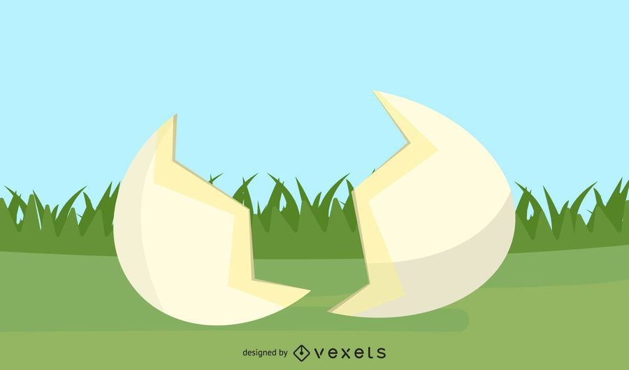 Zerbrochenes Ei und Gras Zerbrochenes Ei und Gras