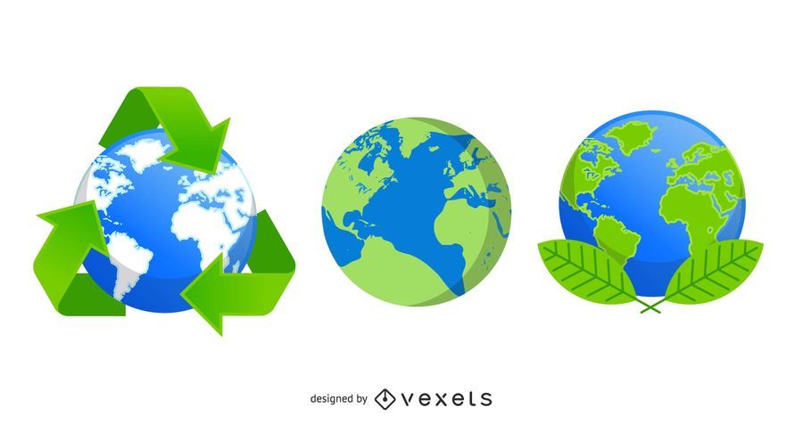 Abstract eco globe icons Abstract eco globe icons