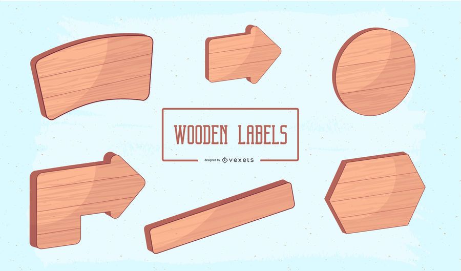3d Vector Wooden labels 3d Vector Wooden labels