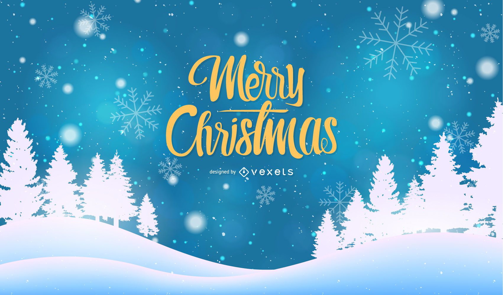 Blue Christmas Lettering Background