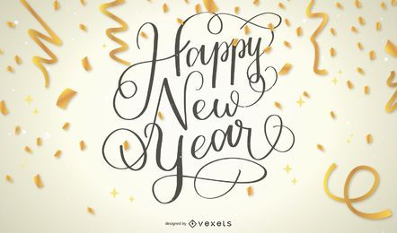 Happy New Year Confetti Text