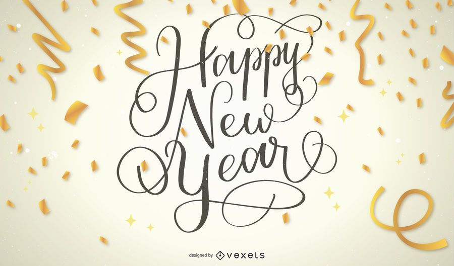Frohes neues Jahr Confetti Text Frohes neues Jahr Confetti Text