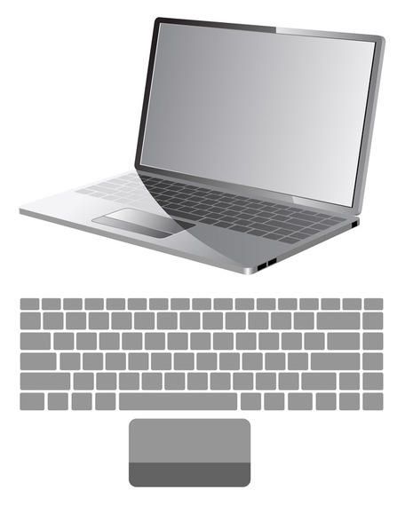 Vector laptop with keyboard map Vector laptop with keyboard map