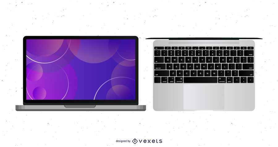 Vector laptop com mapa de teclado Vector laptop com mapa de teclado
