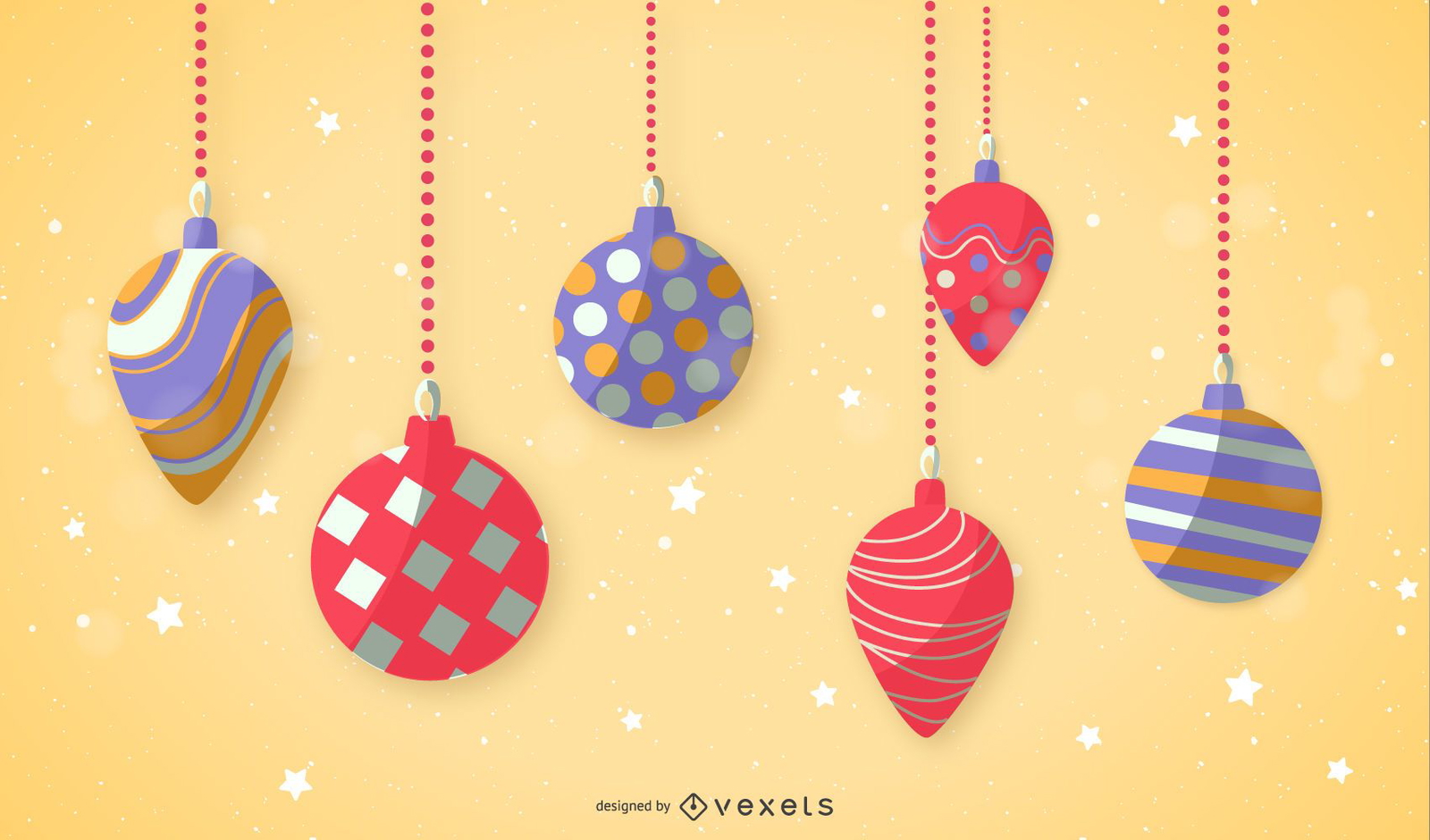 Flat Design Christmas Ornament Set