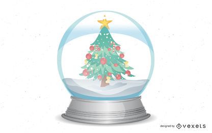 Desgin de vector de globo de nieve de Navidad