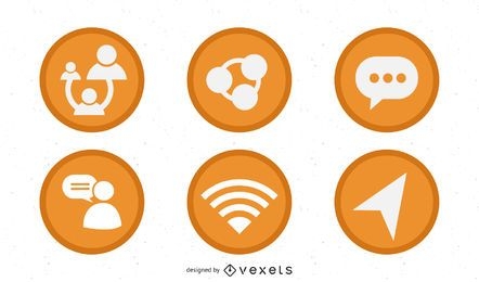 2d orange web 2.0 icons