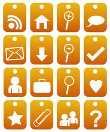 2d orange web 2.0 icons 2d orange web 2.0 icons