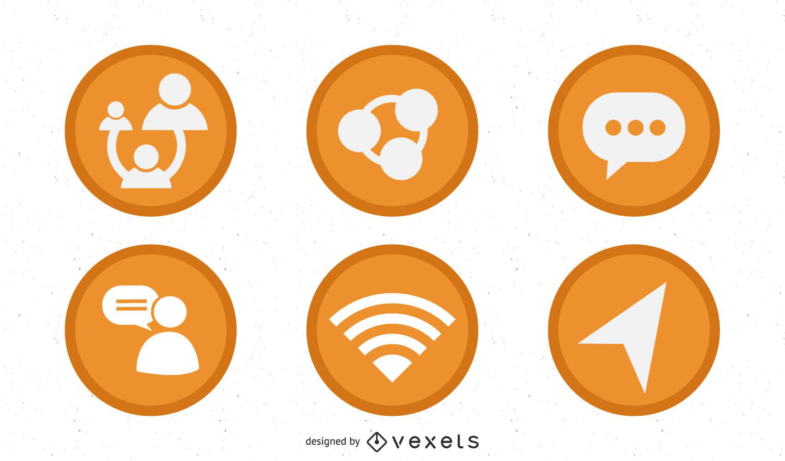 2d naranja iconos web 2.0