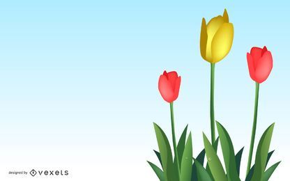 Tulipanes hermosos vector