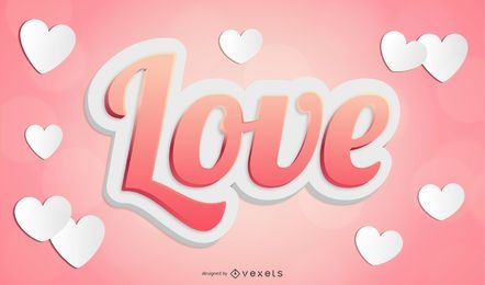 3d vector love text