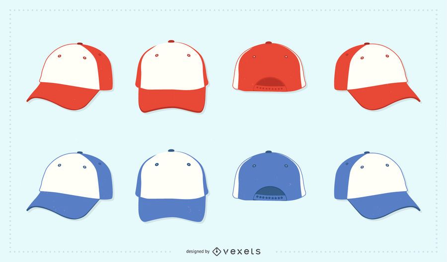 Vector full cap templates Vector full cap templates
