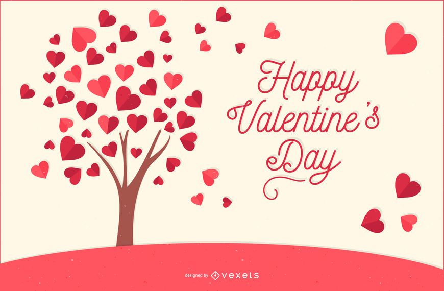 Árbol de amor para el día de san valentín. Árbol de amor para el día de san valentín.