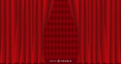 Red Textured Curtain Background Vector Download