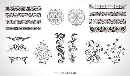 Calligraphic elements and page decorations