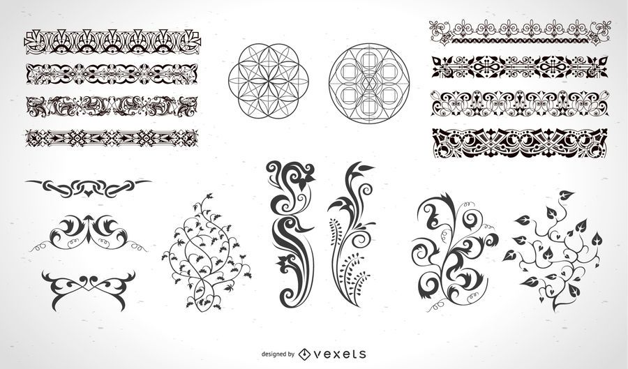 Calligraphic elements and page decorations Calligraphic elements and page decorations