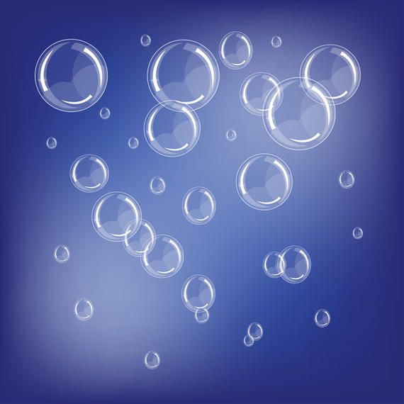 Transparent bubbles and blue background Transparent bubbles and blue background