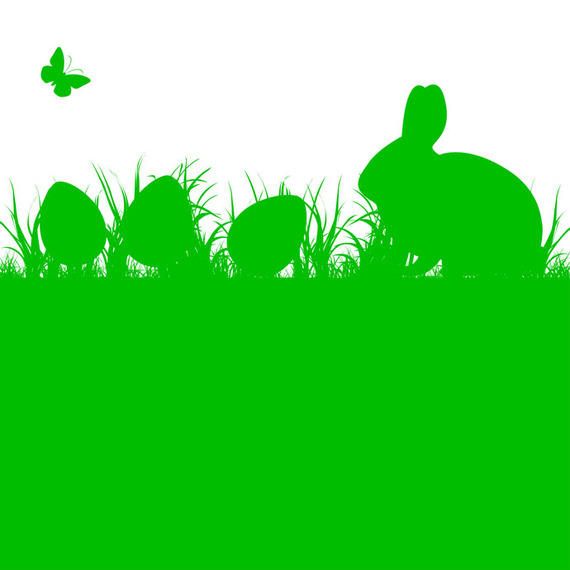 Easter Rabbit and Eggs with Grass Easter Rabbit and Eggs with Grass