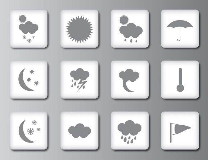Iconos del tiempo o botones Iconos del tiempo o botones