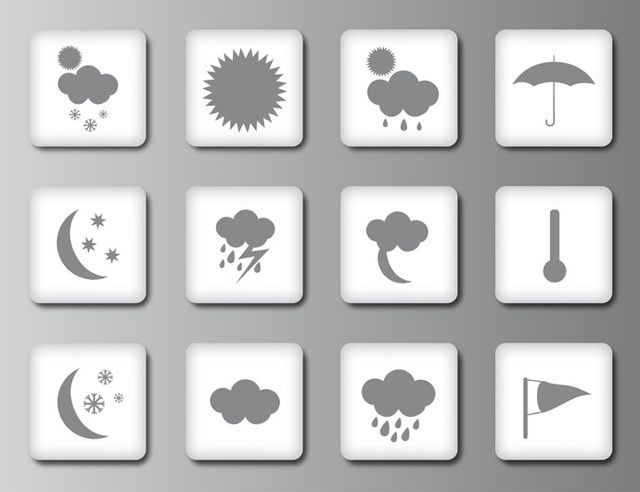 Ícones ou botões de clima