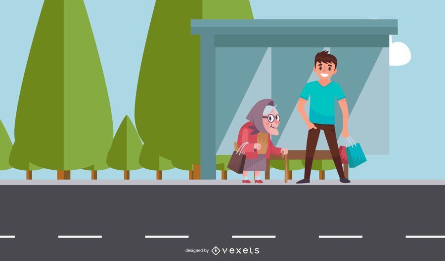 Ayuda para una anciana. Ayuda para una anciana.