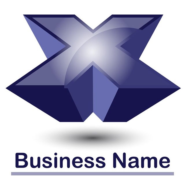 Abstraktes blaues X-Logo