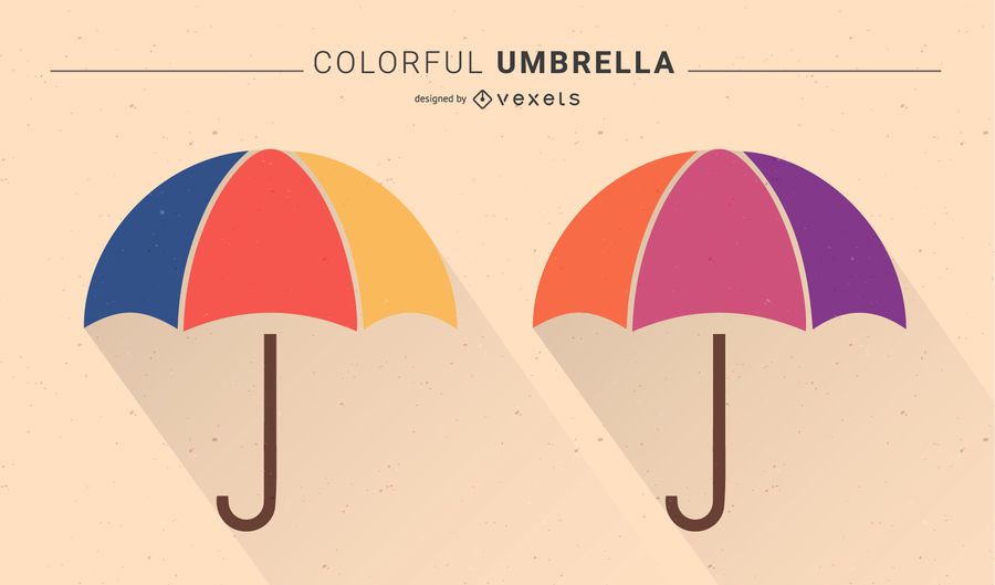 Colorido Paraguas - Gráficos Vectoriales Gratis - Descargar Vector