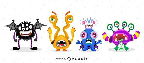 Descarga Vector De Paquete De Monstruos De Halloween Descarga Vector De Paquete De Monstruos De Halloween
