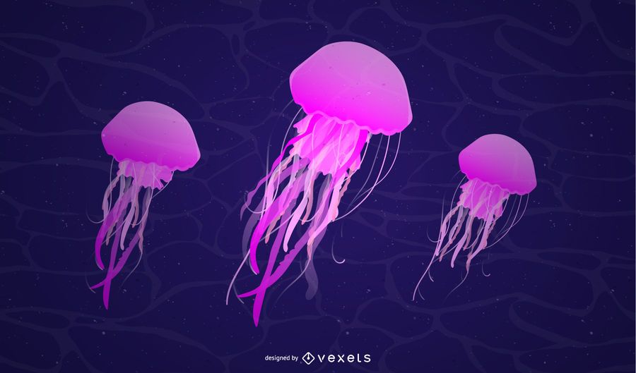 Glowing Jellyfish Vector Download