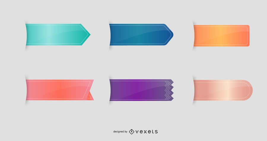 Vector Bookmarks - Ribbons Vector Bookmarks - Ribbons